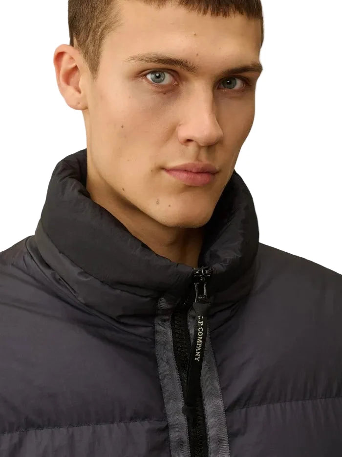 Cp Company 265A Lens Bi-Tm Down Jacket In Black Sand