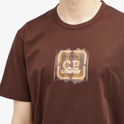 Cp Company 051A Metropolis Graphic Logo T-Shirt In Rum Raisin
