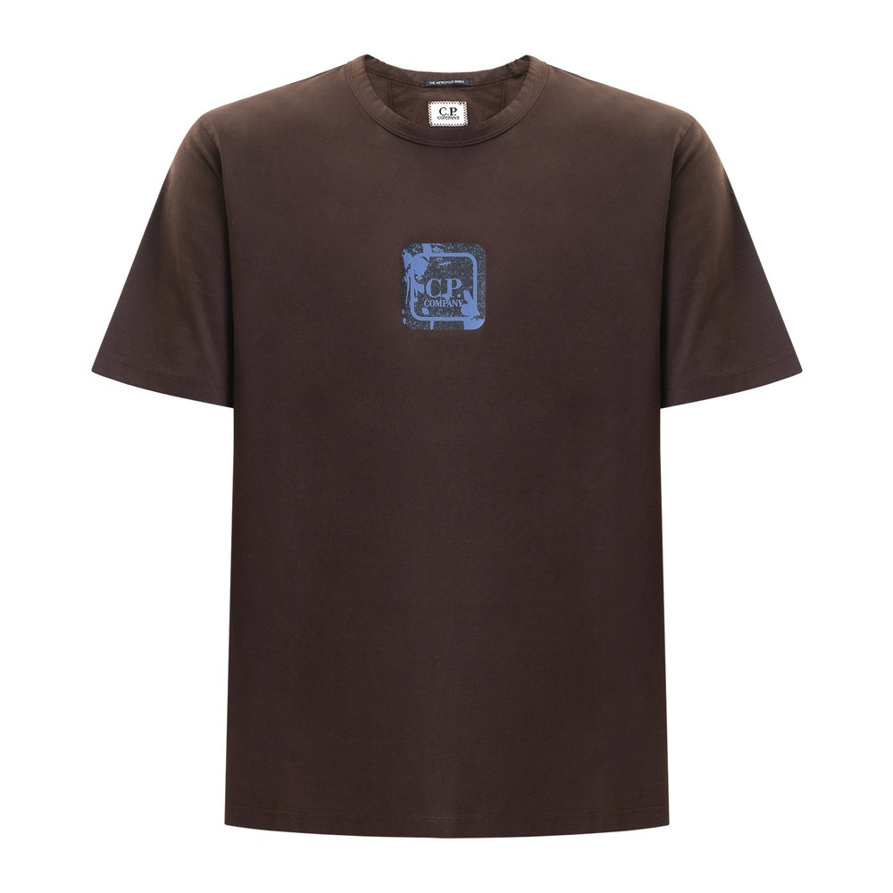 Cp Company 048A Metropolis Graphic Logo T-Shirt In Rum Raisin