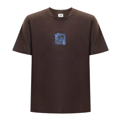 Cp Company 048A Metropolis Graphic Logo T-Shirt In Rum Raisin