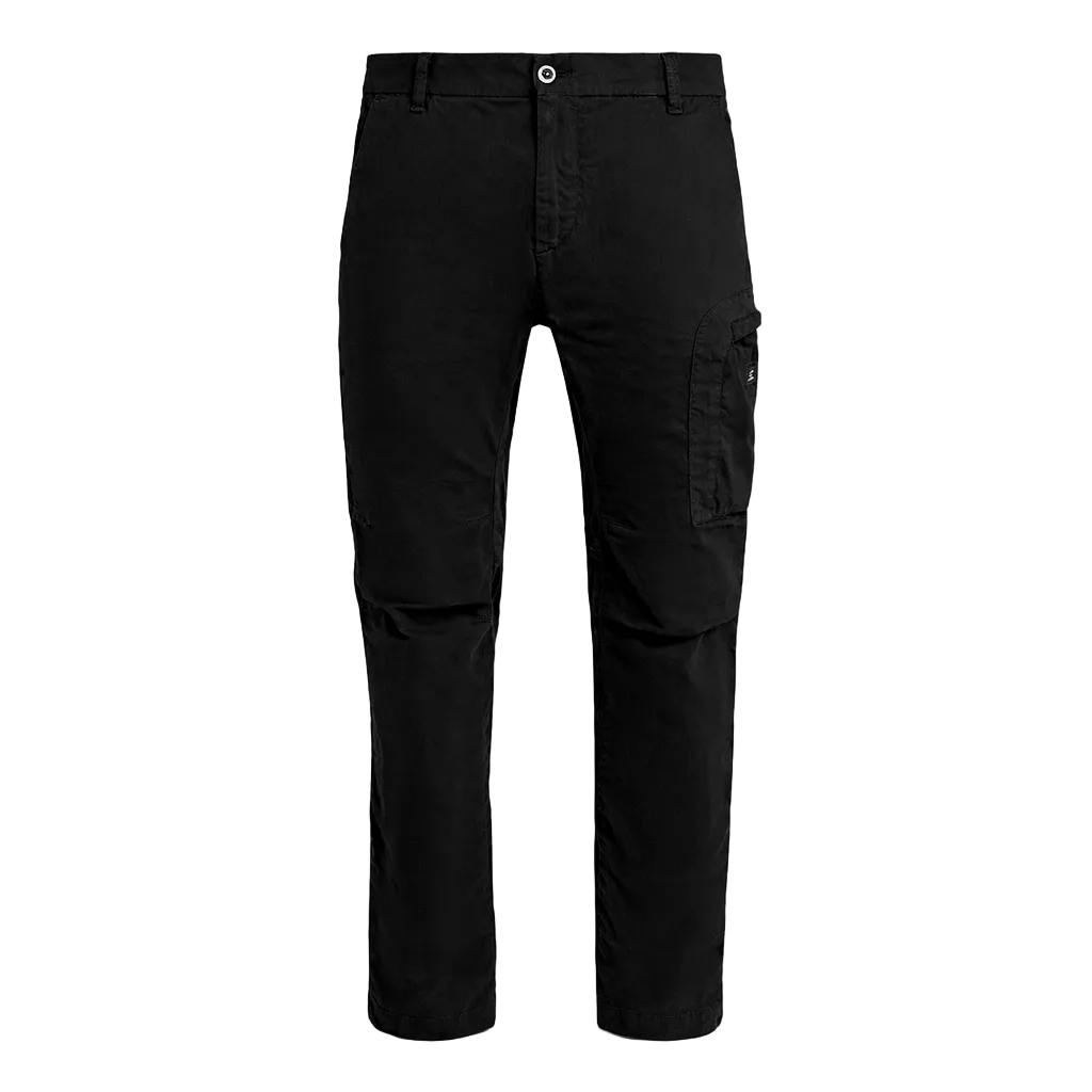 Cp Company 200A Stretch Satin Patch Logo Cargo Pants In Black