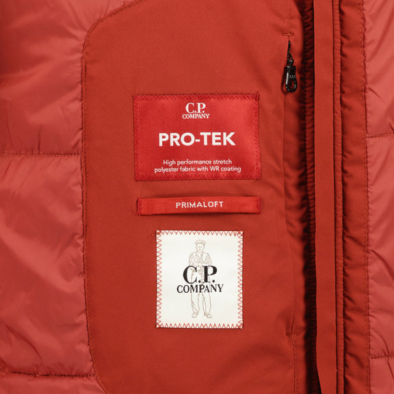Cp Company Padded A/W Pro-Tek Hooded Jacket Red