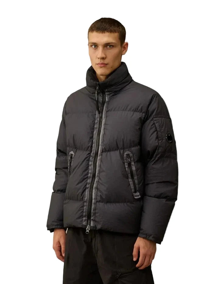 Cp Company 265A Lens Bi-Tm Down Jacket In Black Sand