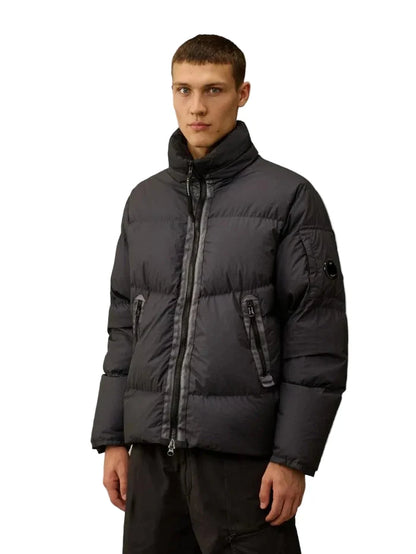 Cp Company 265A Lens Bi-Tm Down Jacket In Black Sand