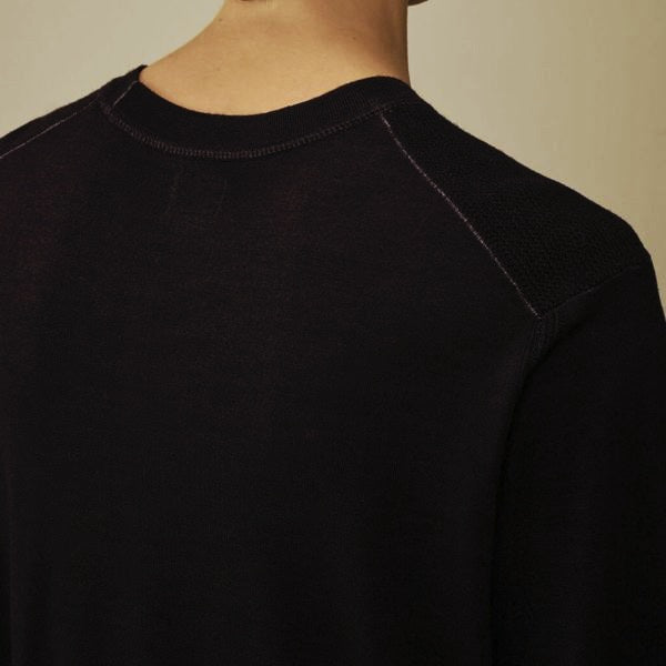Cp Company Extrafine Merino Wool Lens Sweatshirt In Black