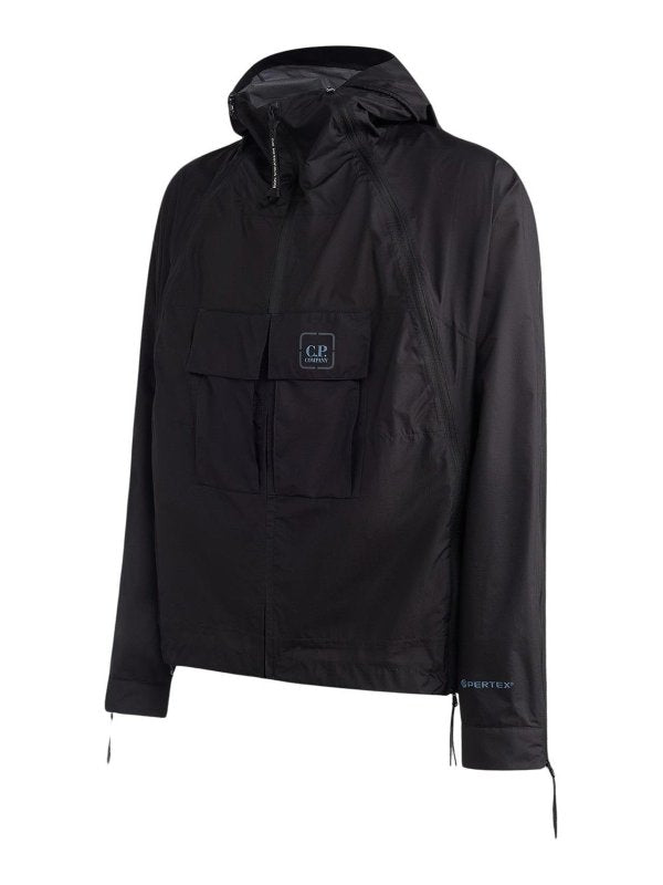 Cp Company Metropolis Nylon Pertex Lightweight Hooded Jacket in Black