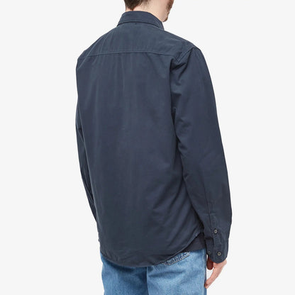 Cp Company Gabardine 158A Full Zip Lens Overshirt In Navy