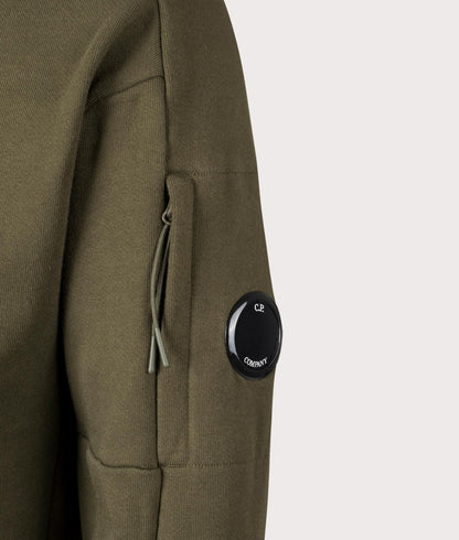 Cp Company Diagonal Raised Lens Full Zip In Ivy Green