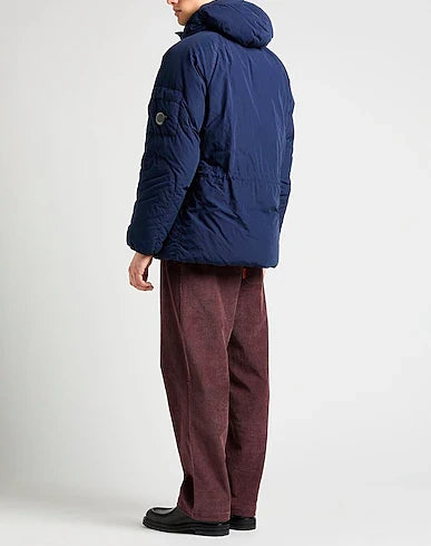 Cp Company Long Flatt Nylon Lens Down Jacket in Peacoat