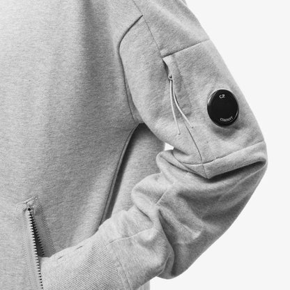 Cp Company Quarter Zip Collar Sweatshirt In Grey M93