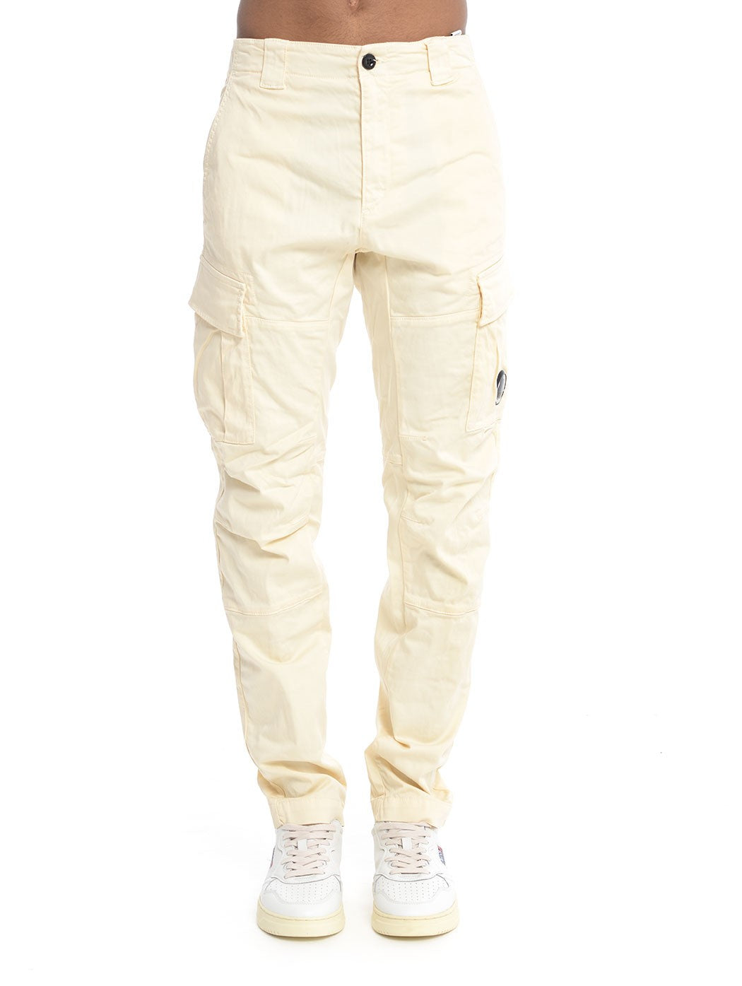 Cp Company 056A Stretch Sateen Cargo Pants In Cream
