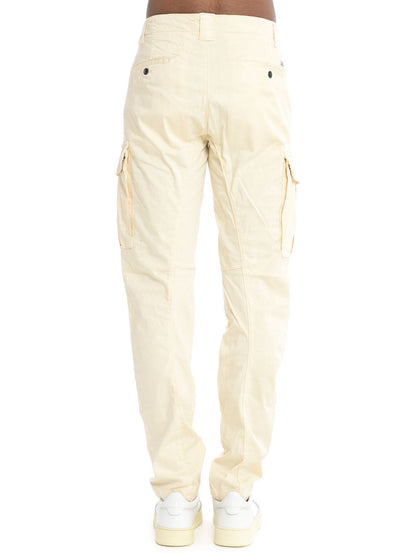 Cp Company 056A Stretch Sateen Cargo Pants In Cream