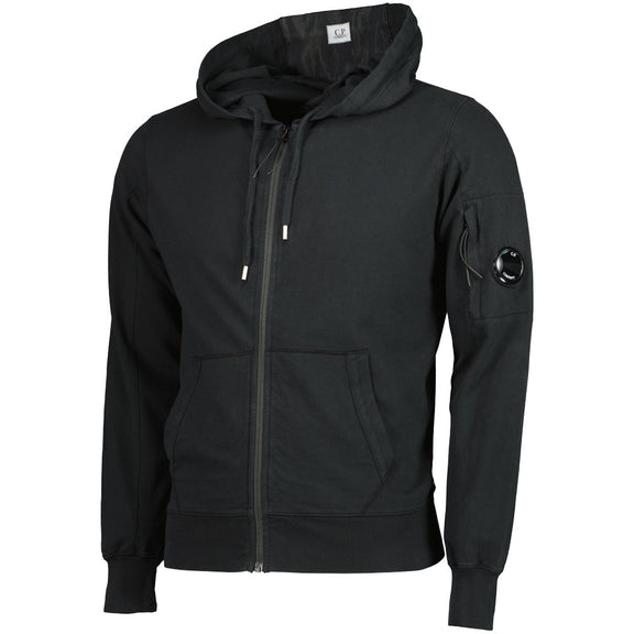 Cp Company 16cm Hooded Lens Full Zip Lens In Black