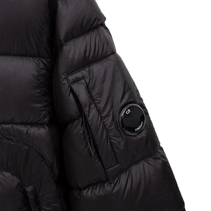 Cp Company 216A D.D Shell Short Hooded Down Jacket In Nightshade