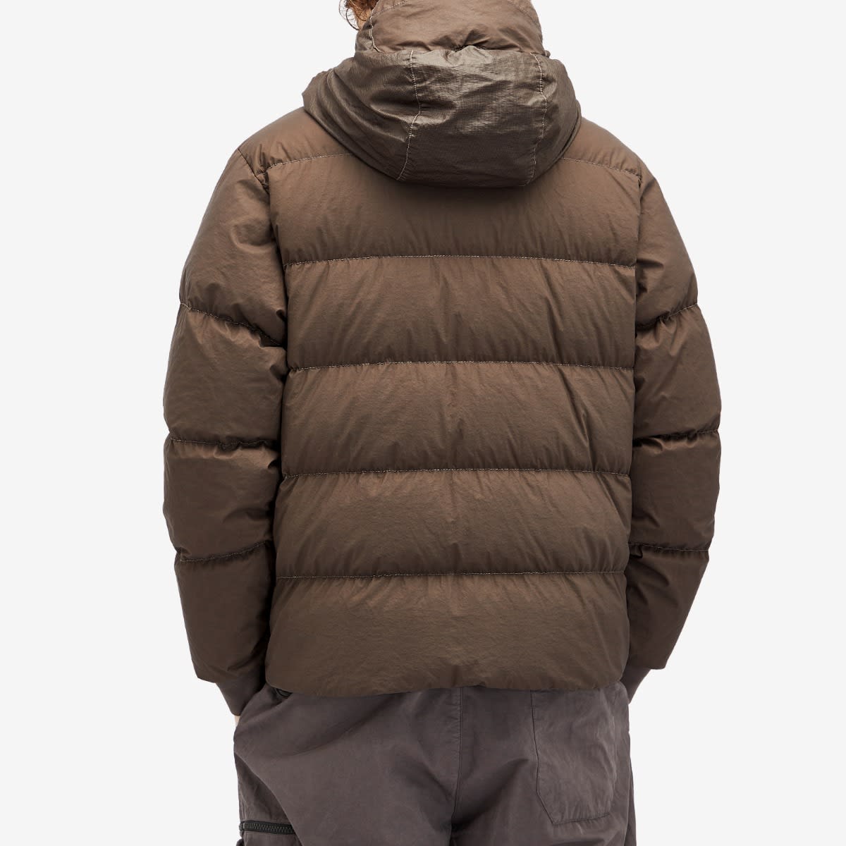 Cp Company 266A Goggle Bi-Tm Down Jacket In Walnut Brown