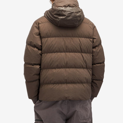 Cp Company 266A Goggle Bi-Tm Down Jacket In Walnut Brown