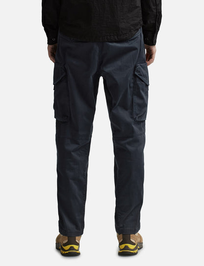 Cp Company 059A Stretch Sateen Loose Fit Lens Cargo Pants In Navy