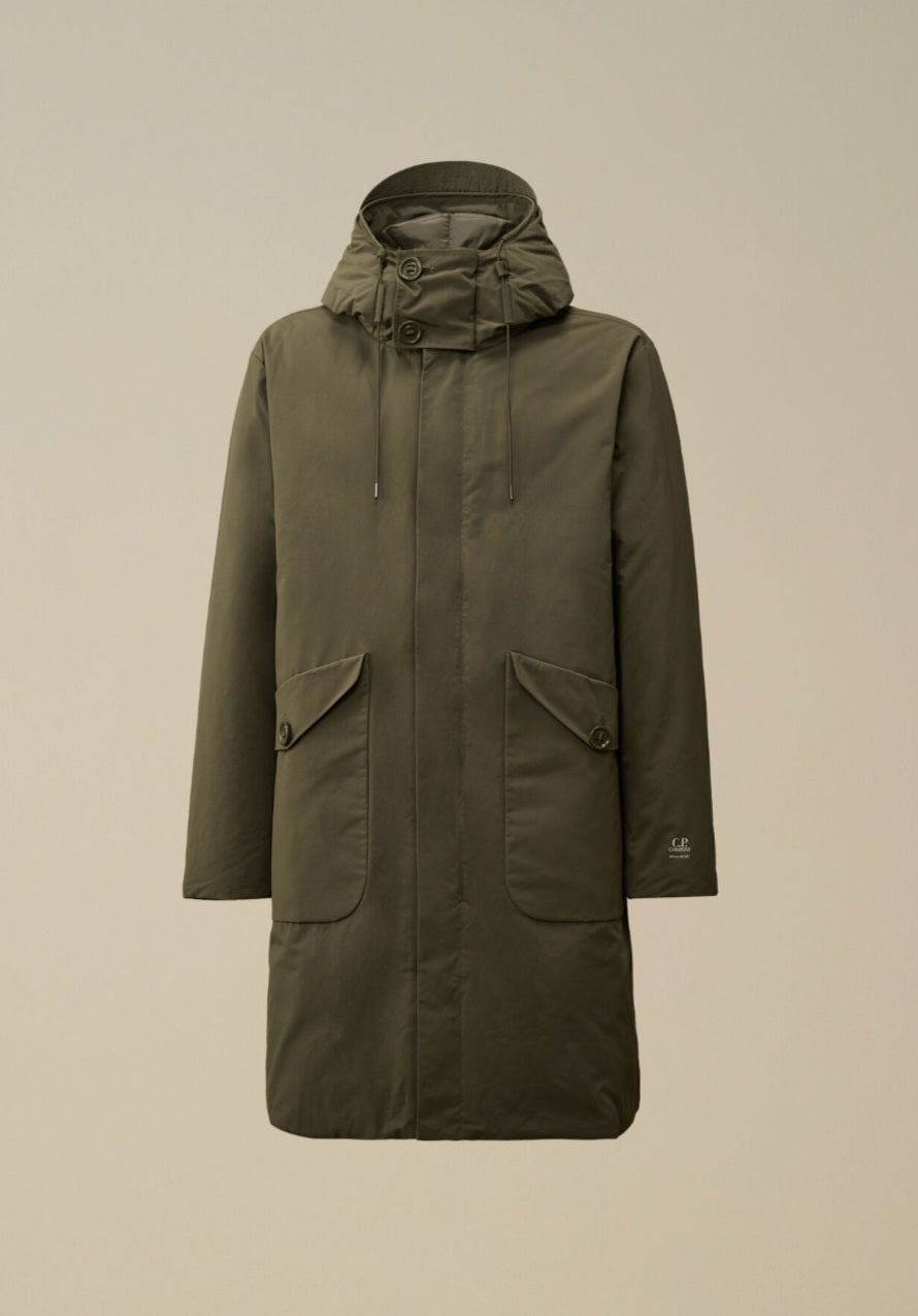 Cp Company Loose Fit Micro-M Down Parka In Grape Leaf
