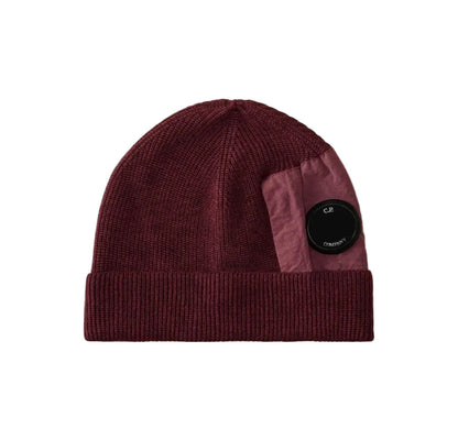 Cp Company Extrafine Merino Wool Mixed Lens Beanie In Potent Purple