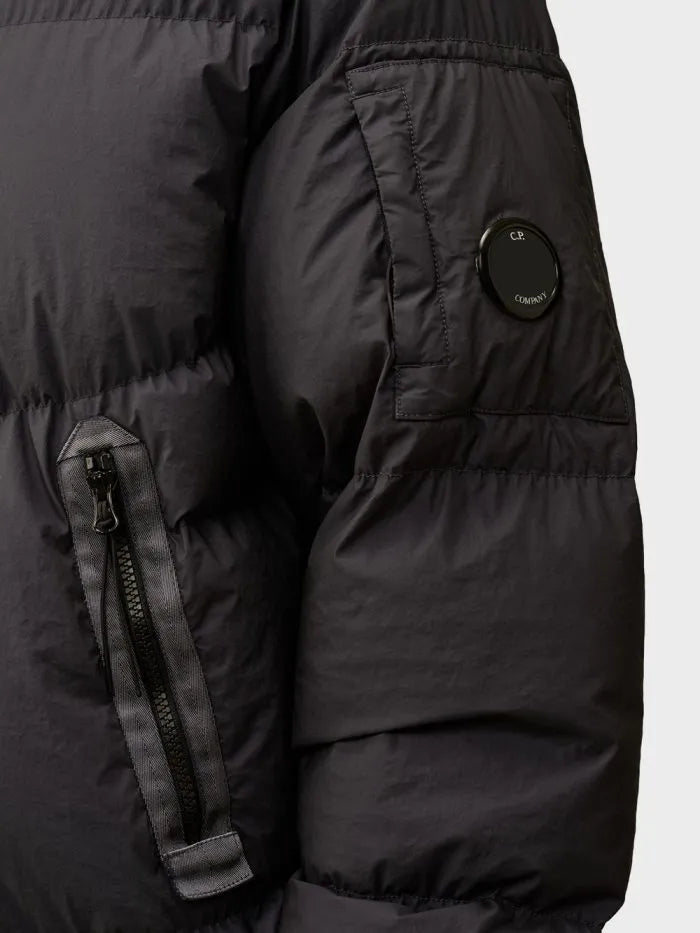 Cp Company 265A Lens Bi-Tm Down Jacket In Black Sand