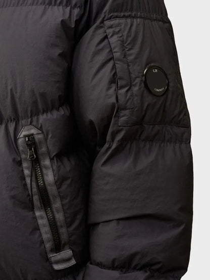 Cp Company 265A Lens Bi-Tm Down Jacket In Black Sand