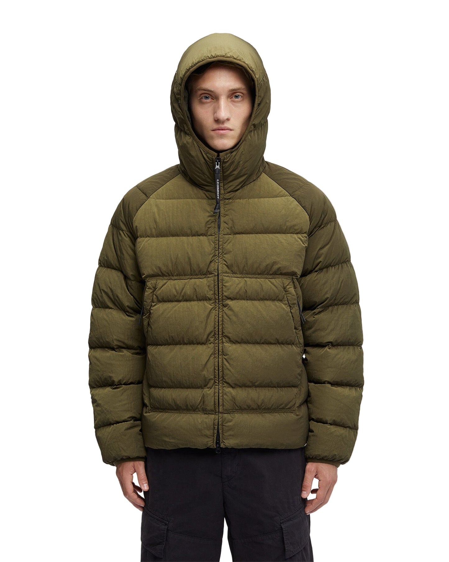 Cp Company Eco-Chrome R Goggle Down Jacket in Ivy Green
