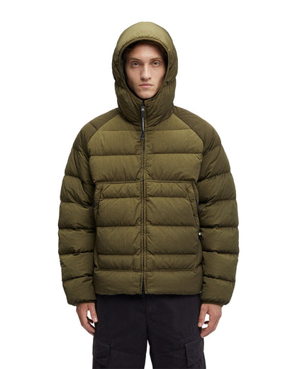 Cp Company Eco-Chrome R Goggle Down Jacket in Ivy Green