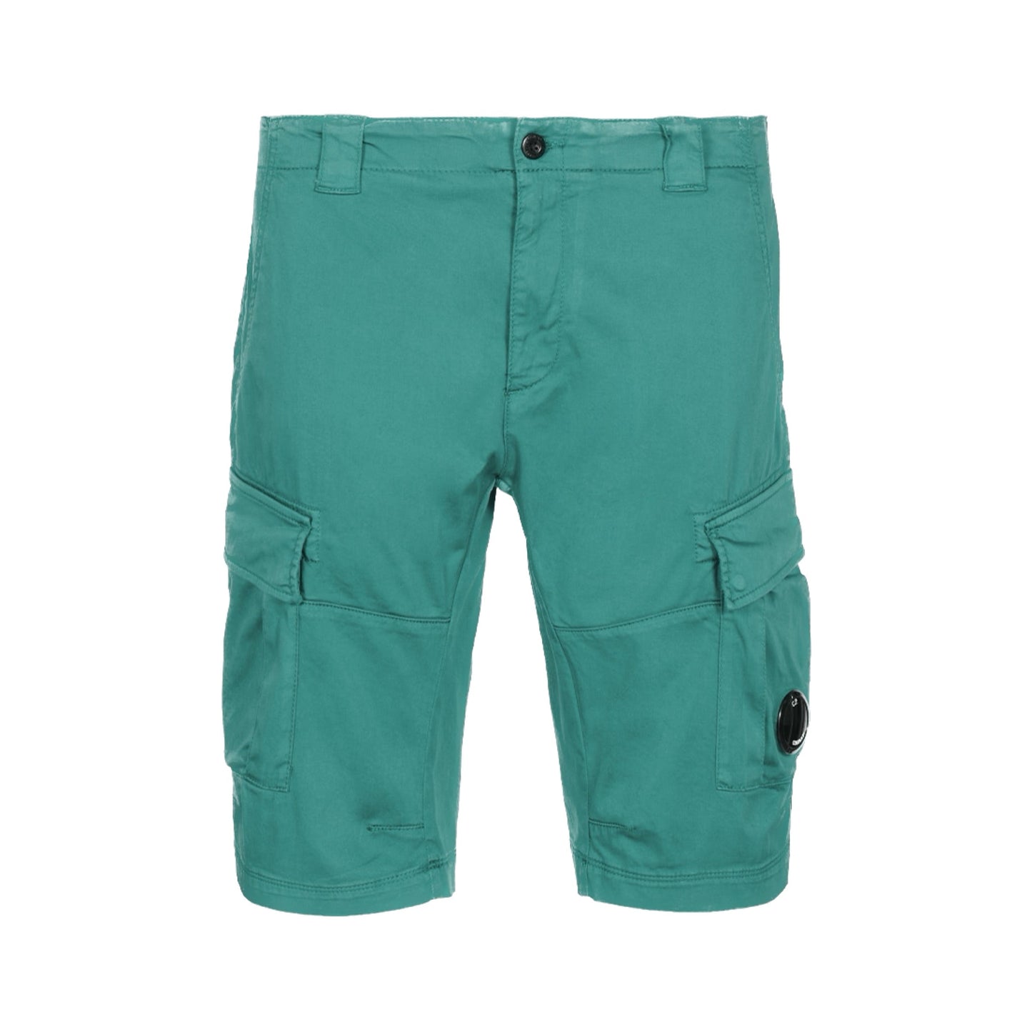 Cp Company 116A Satin Stretch Lens Cargo Shorts Frosty Green