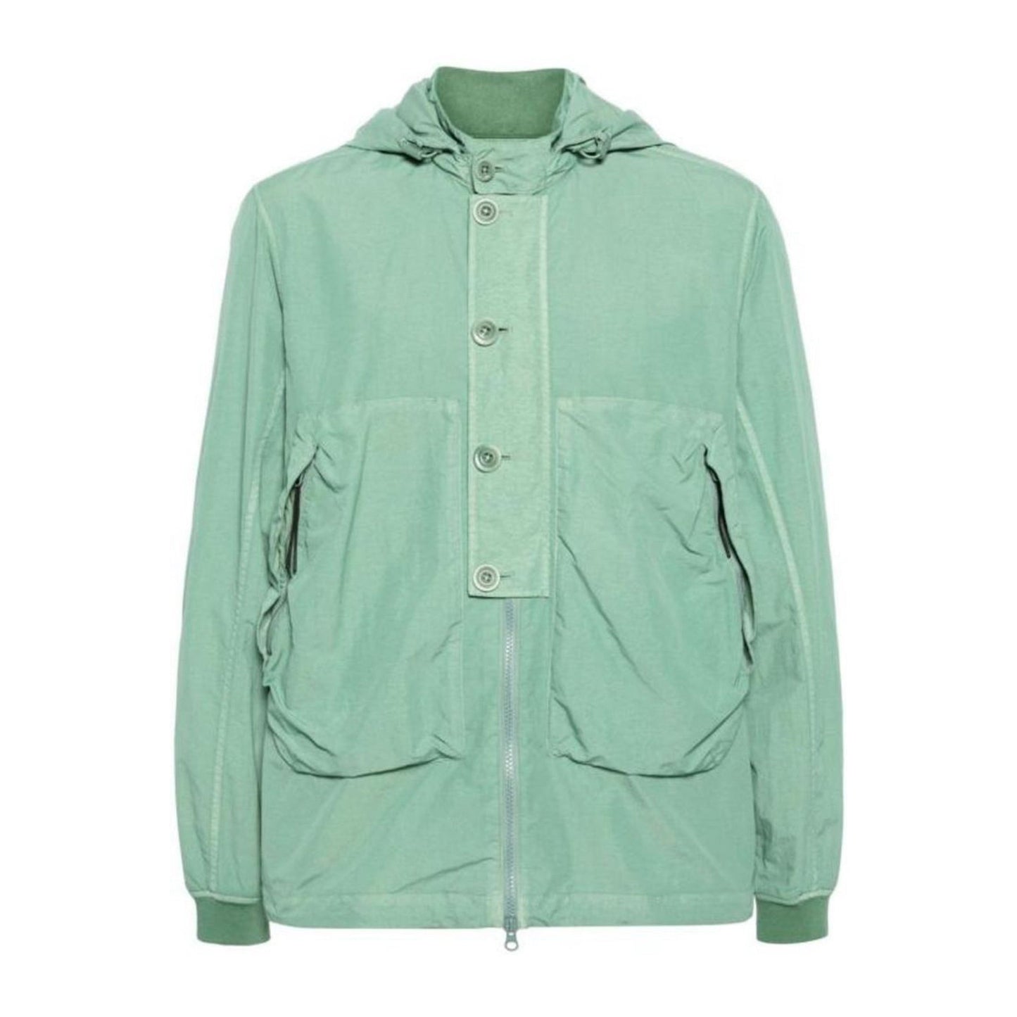 Cp Company 018A Flatt Nylon Goggle Overshirt In Green Bay