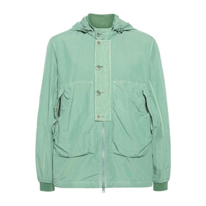 Cp Company 018A Flatt Nylon Goggle Overshirt In Green Bay