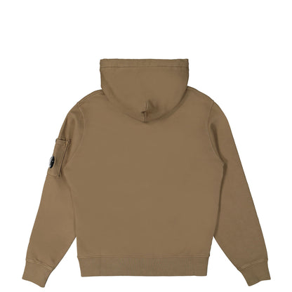Cp Company Garment Dyed Overhead Lens Hoodie In Butternut Brown