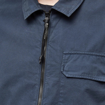 Cp Company Gabardine 158A Full Zip Lens Overshirt In Navy