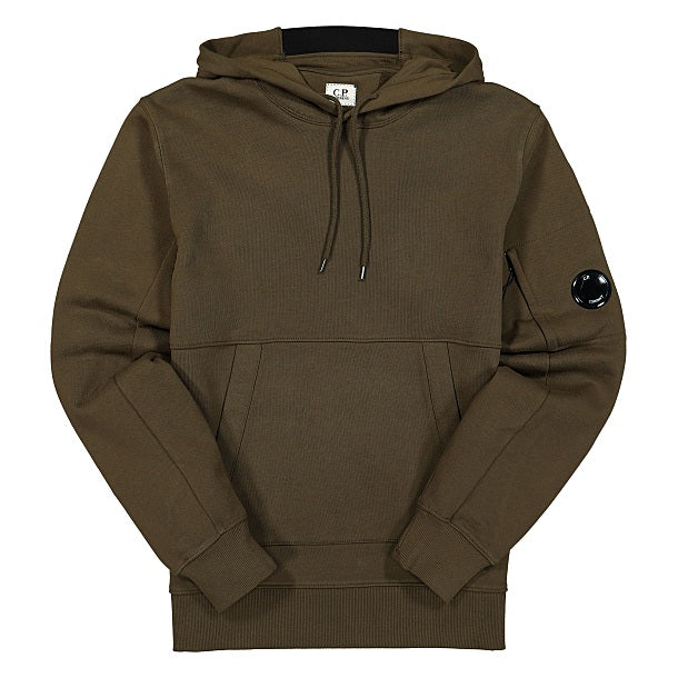 Cp Company 16cm Diagonal Raised Lens Overhead Hoodie In Ivy Green