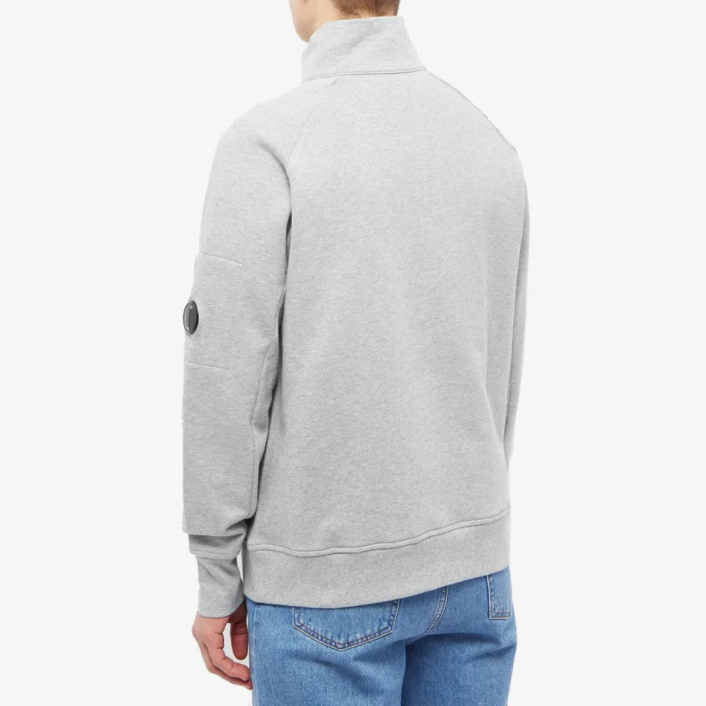 Cp Company Quarter Zip Collar Sweatshirt In Grey M93