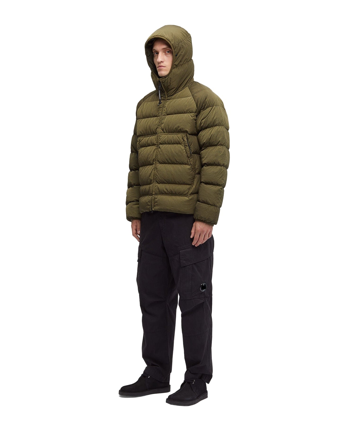 Cp Company Eco-Chrome R Goggle Down Jacket in Ivy Green