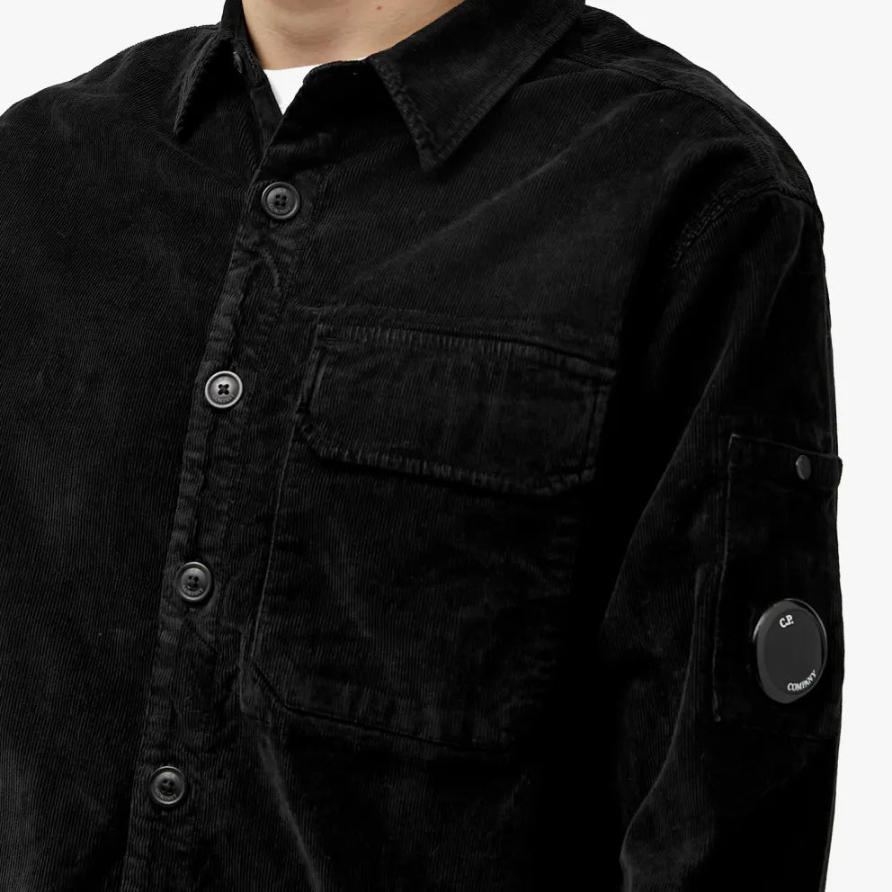 Cp Company Corduroy Button Up Shirt in Black
