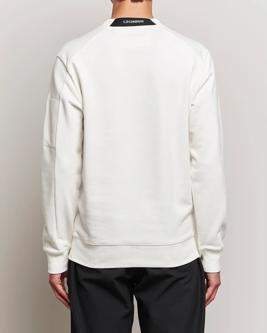 Cp Company 023A Diagonal Raised Lens Sweatshirt In White