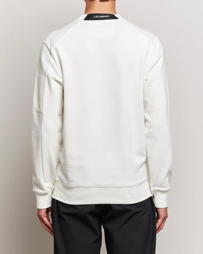 Cp Company 023A Diagonal Raised Lens Sweatshirt In White