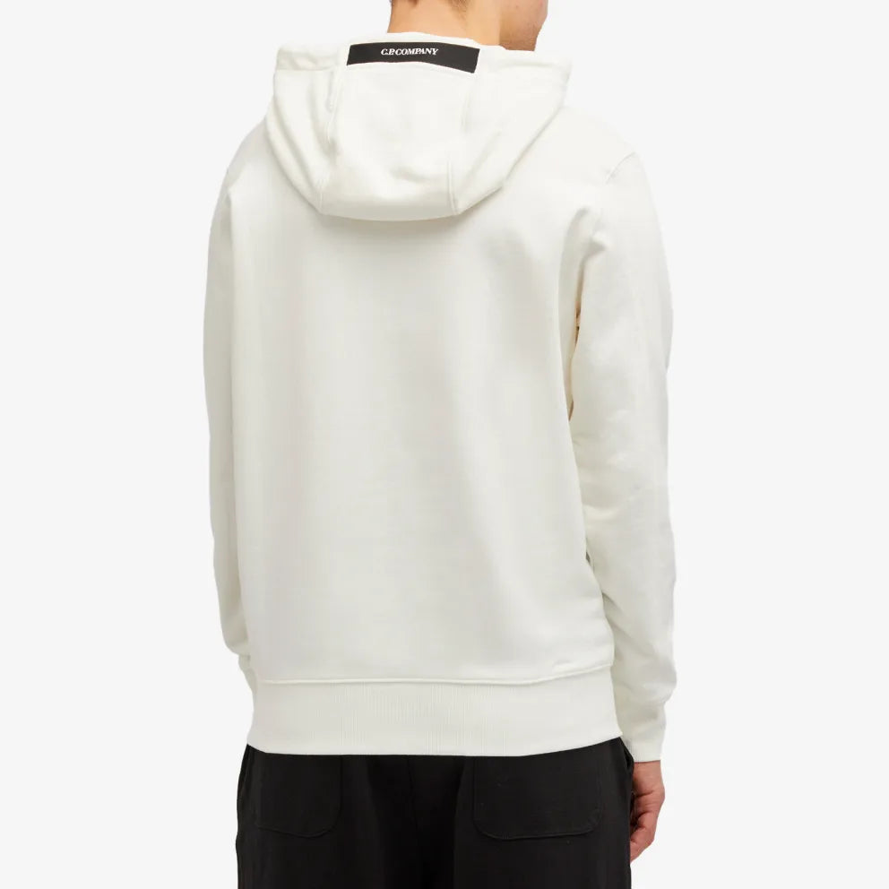 Cp Company Heavy Lens Overhead Hoodie In White