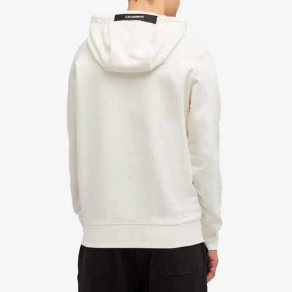 Cp Company Heavy Lens Overhead Hoodie In White