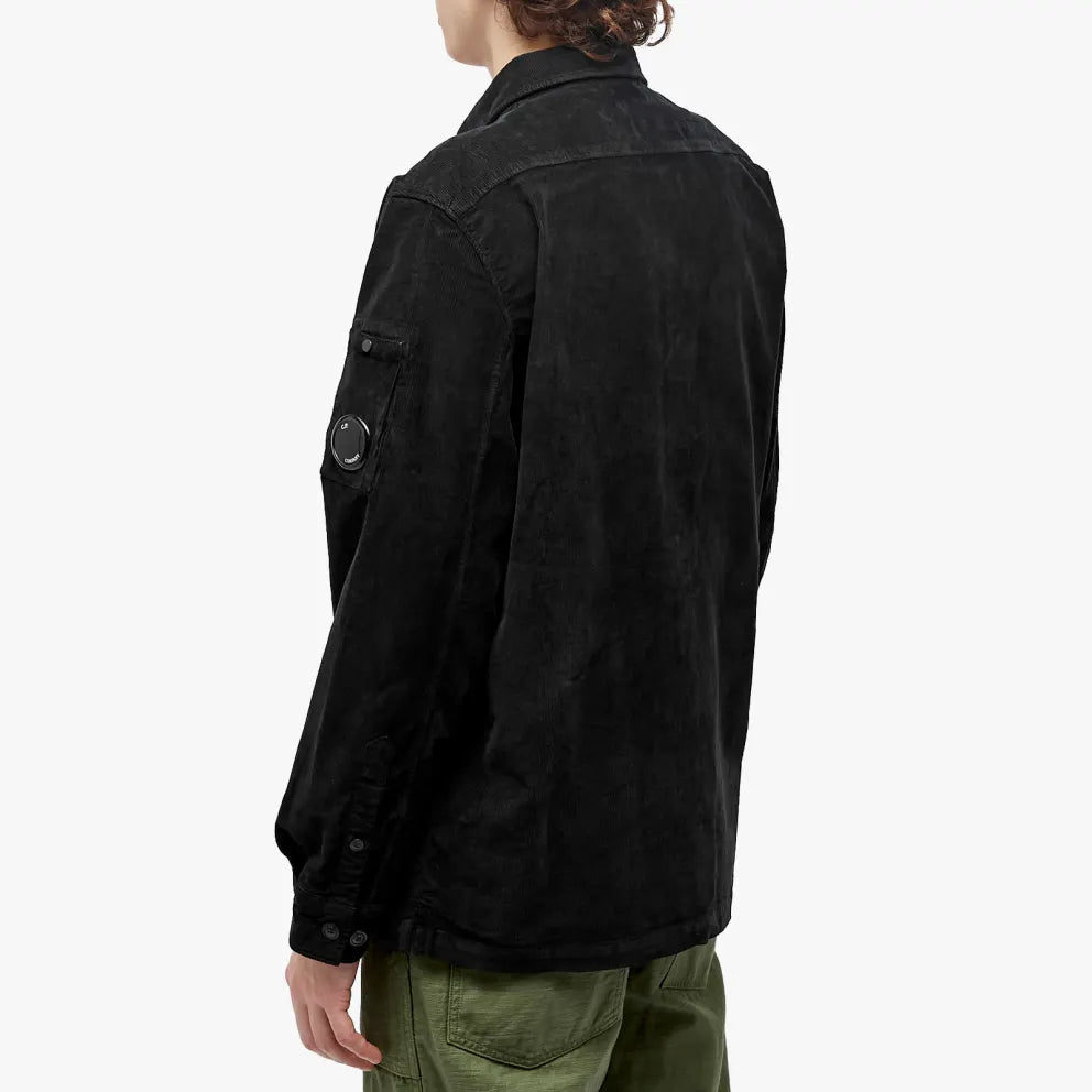 Cp Company Corduroy Button Up Shirt in Black