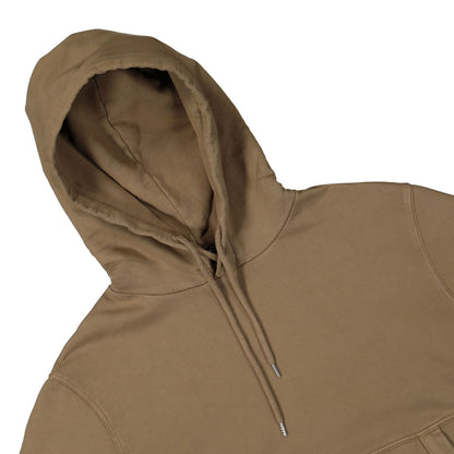 Cp Company Garment Dyed Overhead Lens Hoodie In Butternut Brown