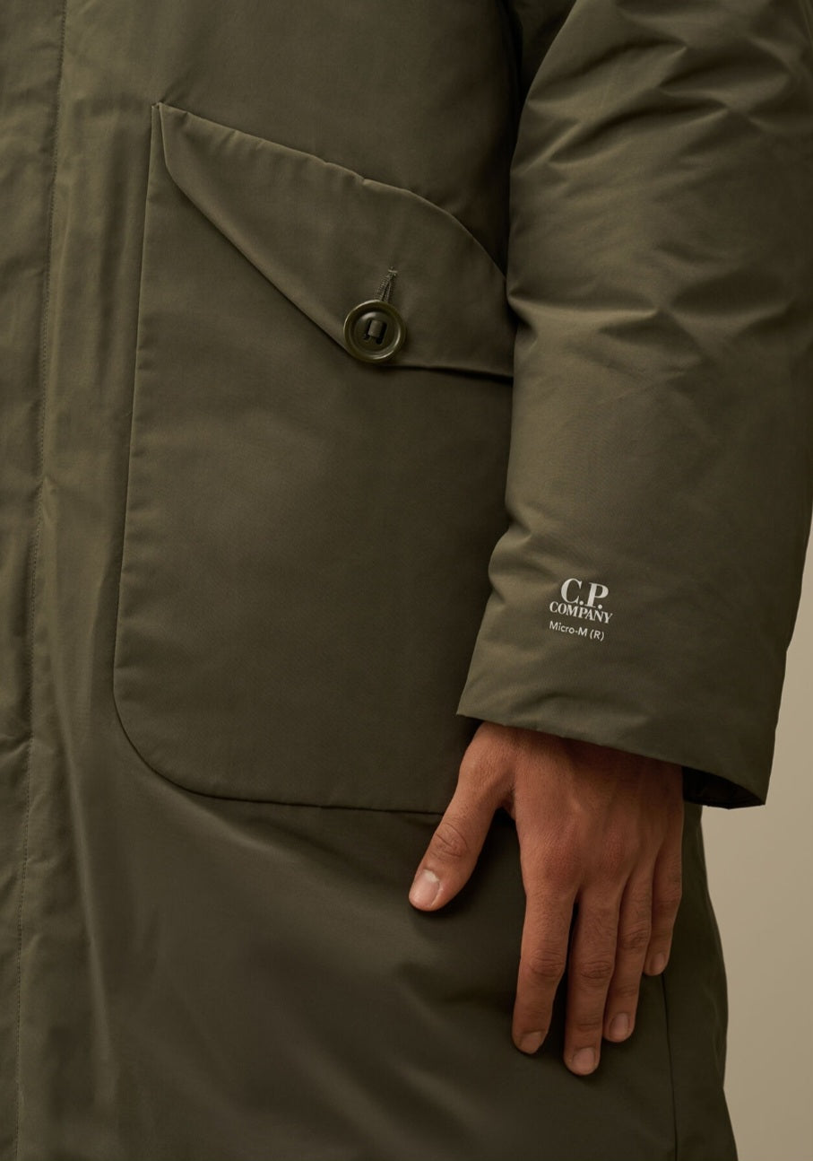 Cp Company Loose Fit Micro-M Down Parka In Grape Leaf
