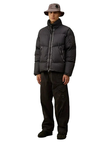 Cp Company 265A Lens Bi-Tm Down Jacket In Black Sand