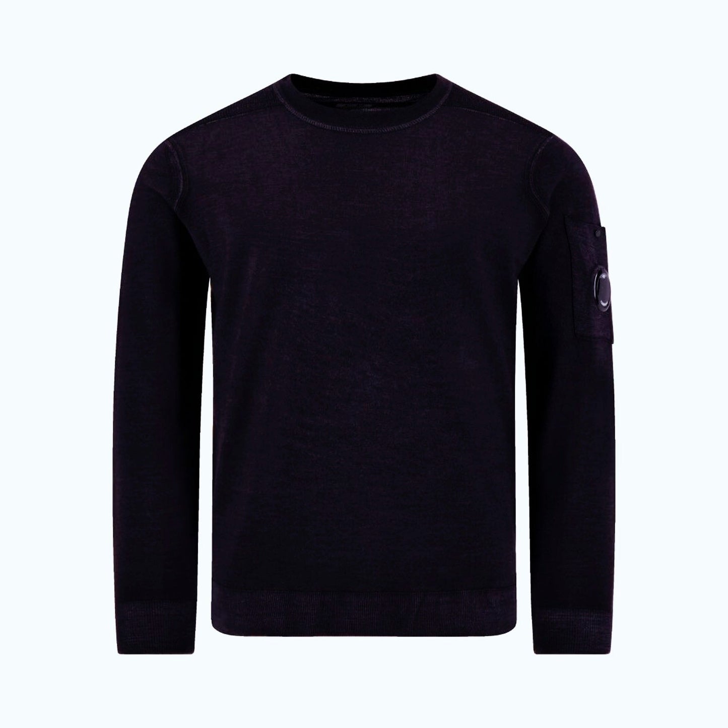 Cp Company Extrafine Merino Wool Lens Sweatshirt In Black
