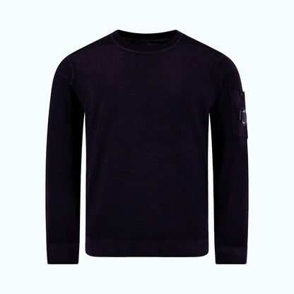 Cp Company Extrafine Merino Wool Lens Sweatshirt In Black