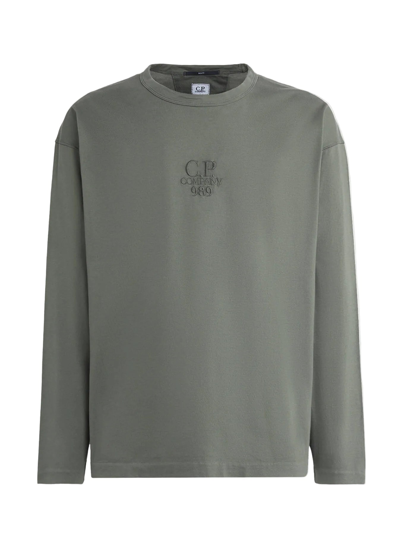 Cp Company 182A Boxy Fit Embroidered Logo Long Sleeve T-Shirt In Grape Leaf