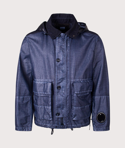 Cp Company Rafia Mille Goggle Jacket In Oceana