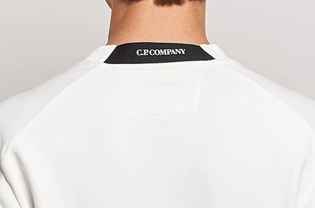Cp Company 023A Diagonal Raised Lens Sweatshirt In White