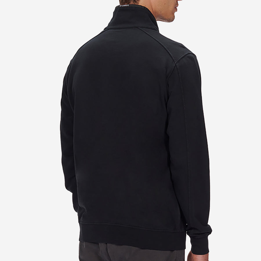 Cp Company 16cm Light Fleece Lens Quarter Zip in Black